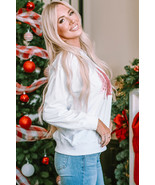 White Christmas Tree Dots Print Pullover Sweatshirt - $41.80 CAD
