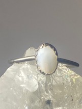 Long Mother of pearl Ring size 2.25 southwest pinky sterling silver wome... - $530.69 MXN