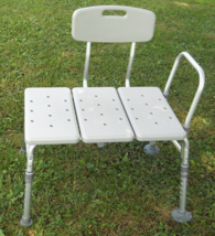 Drive Safety Shower Chair Wide Bathtub Transfer Bench Arm Back Rest Adjusts EUC - £47.42 GBP