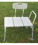 Drive Safety Shower Chair Wide Bathtub Transfer Bench Arm Back Rest Adjusts EUC - $59.33