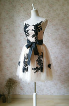 Elegant Ivory LACE Embroidery Knee Length Formal Dress Bridesmaid Dress Plus image 6
