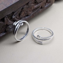 Real 925 Sterling Silver Indian Style Handmade Women Toe Ring Pair - £16.74 GBP