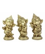 Ebros Set of Three Elephant God Ritual Dancing Music Ganesha Hindu Figur... - $709.52 MXN