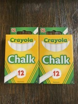 2 Pack White Crayola Drawing Chalk 12 Count Each Blackboard Game Craft S... - £8.73 GBP