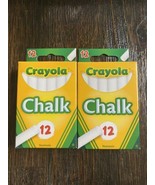 2 Pack White Crayola Drawing Chalk 12 Count Each Blackboard Game Craft S... - £8.73 GBP