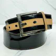 Black and Brown Faux Patent Leather Belt Size Small S Womens - $16.82