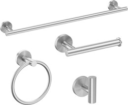 Ushower Brushed Nickel Bathroom Hardware Set, Modern 24-Inch Towel Bar, Piece - $42.36