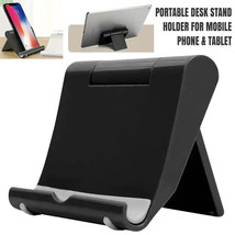 Desk Stand Holder Mobile iPad Tablet iPhone Phone Folding Portable Black - $8.90