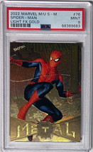 Spider-Man 2022 Skybox Marvel Metal Universe Light FX Gold Card #76- PSA Graded  - £35.44 GBP