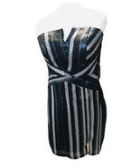 Trixxi Dress Junior XL Sequins Strapless BODYCON Navy Black Silver Mini ... - $24.47 CAD