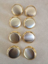 Lot of 8 Vintage Mid Century Silvertone Satin Bright Brass Shank Buttons... - £11.00 GBP