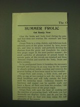 1902 Post Grape-Nuts Cereal Ad - Summer Frolic Get Ready Now - £14.48 GBP