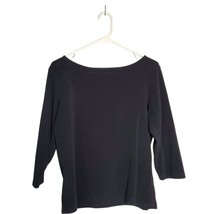 Talbots Womens Top Large Black 3/4 Sleeve Pullover Top Stretch Classic - $16.83