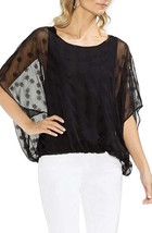 Vince Camuto Womens Embroidered Eyelet Blouse,Rich Black,Medium - £49.76 GBP