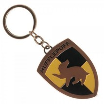 Harry Potter House of Hufflepuff Crest Logo Colored Metal Key Chain NEW ... - $7.80