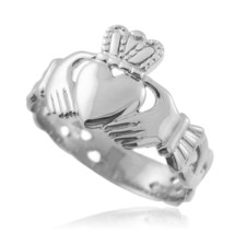 925 Sterling Silver Celtic Trinity Band Claddagh Women Ring Made in USA - £36.42 GBP