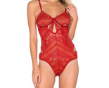 FOR LOVE &amp; LEMONS Mujeres Mono Etienne Lace Bodysuit Floral Roja Talla S - $69.96