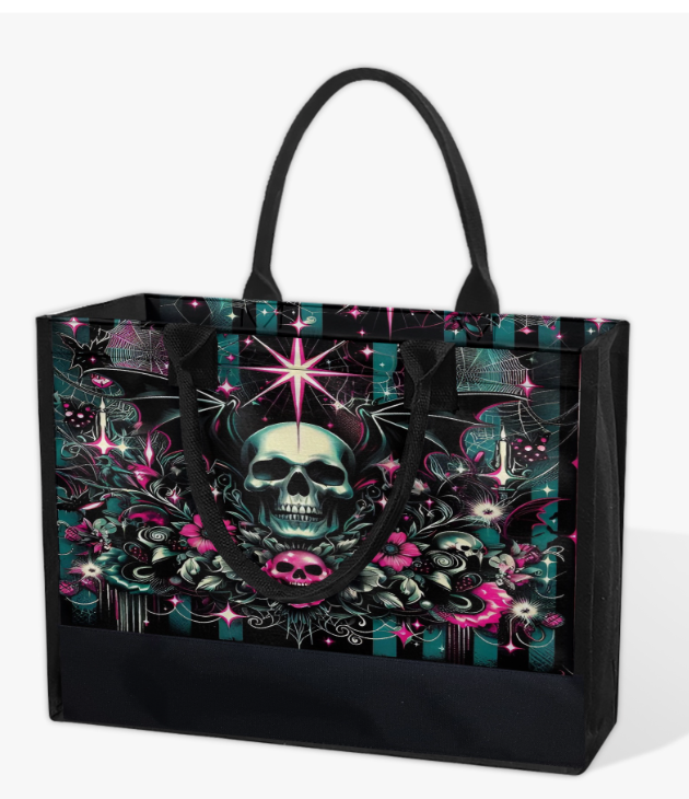 Dark Mystique Gothic Skull Canvas Tote Bag | Free Ship - $35.00