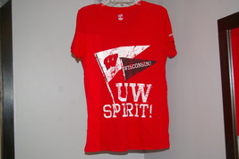 UW Madison UW Spirit V-Neck T Shirt Womans Size XL Badgers - £9.43 GBP