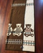 Vtg Crown Crafts Throw Blanket Reversible Teddy Bear  Tekstilana Kocevje... - $49.49