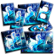 Magical Whimsical Fantasy Blue Unicorn Light Switch Outlet Wall Plate Room Decor - £8.72 GBP+