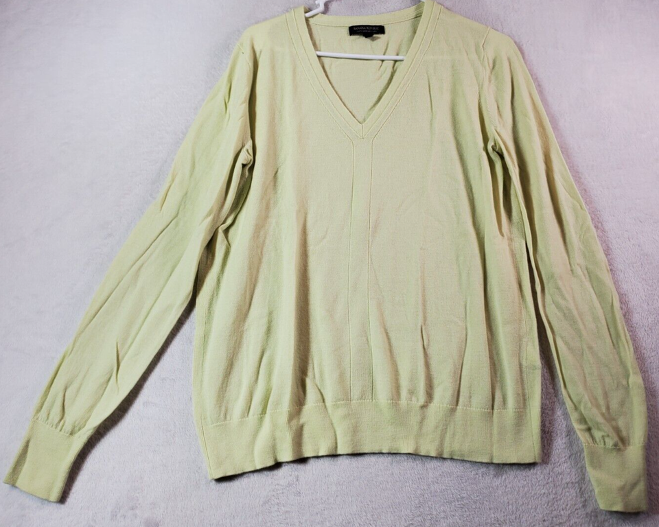 Banana Republic Sweater Womens Size Large Cream Knit Long Sleeve V Neck ... - $12.99