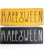Happy Halloween Wood Decorations Lot Of 2 Orange Black 6.5" x 2.5" Home ... - €17,17 EUR Happy Halloween Wood Decorations Lot Of 2 Orange Black 6.5" x 2.5" Home ... - €17,17 EUR