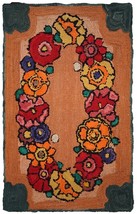 Handmade vintage American hooked rug 2&#39; x 3&#39; (61cm x 91cm) 1940s - 1C21 - $13,460.69 MXN