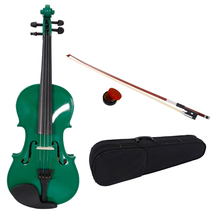 New 4/4 Acoustic Violin Case Bow Rosin Green - $79.99