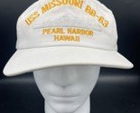 USS Missouri White Hat BB-63 Pearl Harbor Hawaii Military White Yellow S... - $11.64