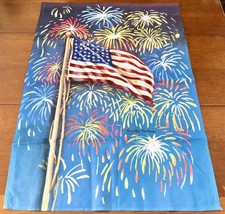 Mary Lou Troutman Garden Yard Flag FIREWORKS 4th of JULY 37x25&quot; - $8.96