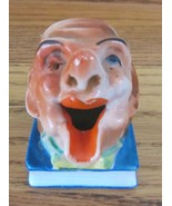Vtg Japan Hand Decorated Comical Laughing Head Ashtray On Book Incense B... - €12,72 EUR