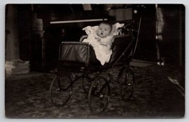 RPPC Salem IA Iowa Cute Baby In Carriage Thompson Family 1914 Photo Postcard U30 - £15.91 GBP
