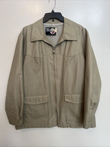 Vintage Men’s Rice Sports Tan Collared Light jacket Clix Zipper Size XL ... - $471.22 MXN