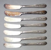 1939 LOT set of 7 NOBILITY PLATE &quot;ROYALTY ROSE&quot; BUTTER KNIVES silverplat... - £50.95 GBP