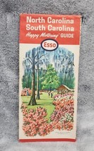 Vtg 1964 North &amp; South Carolina Happy Motoring Map Guide Esso Edisto Gardens - £5.32 GBP