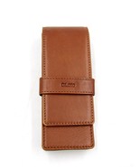 DiLoro Leather Triple Pen Case Pencil Pouch Holder for Three Pens  - Use... - £15.75 GBP