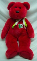 TY 1999 Beanie Buddy RED MEXICO FLAG OSITO THE TEDDY BEAR 13&quot; Stuffed An... - $19.80