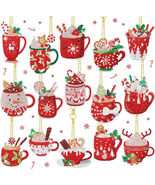 15 Pieces Diamond Painting Keychain Ornaments 5D DIY Hot Cocoa Art for K... - £17.02 GBP
