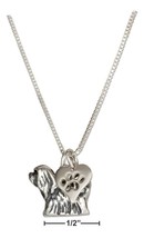 Pendant Necklace Sterling Silver 18&quot; Lhasa Apso Dog Pendant Necklace wit... - £60.56 GBP+