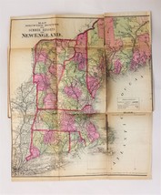 1877 Antique New England Map Summer Resorts Rr Travel Guide Book Ship Northam - £178.56 GBP