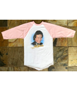Vtg Julio Iglesias 3/4 Sleeve T Shirt-White/Pink-Graphic Tee-L-Single St... - $102.40 CAD