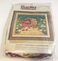 Bucilla Strawberry Basket (4900) Needlepoint Kit 16&quot; X 18&quot; Vintage New &amp; Sealed! - £20.72 GBP