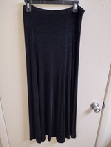 DONNA BLACK  PULL ON SKIRT SZ SM ELASTIC WAIST FULL SKIRT #9220 - £10.08 GBP