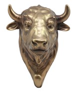 Bronzed Charging Bull Bust Wall Hook Hanger Animal Safari Trophy Taxider... - £20.44 GBP
