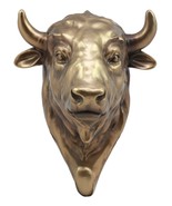 Bronzed Charging Bull Bust Wall Hook Hanger Animal Safari Trophy Taxider... - $35.62 CAD