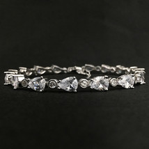 925 Sterling Silver Handmade White CZ Gemstone Bracelet Women Fest Gift BS-1015 - £52.55 GBP