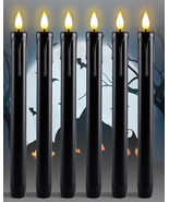 Black Flameless Taper Candles Flickering, NO Remote, 9.6 Inches Battery ... - $441.96 MXN