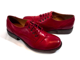 MIZ MOOZ  LEATHER LACE UP OXFORD SHOES RED  37EU / 7US NEW # T-261 - $39.95