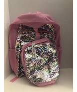 NEW Pink color change Sequins BACKPACK + LUNCH BOX Bag SHIPS N 24HRS - £22.77 GBP